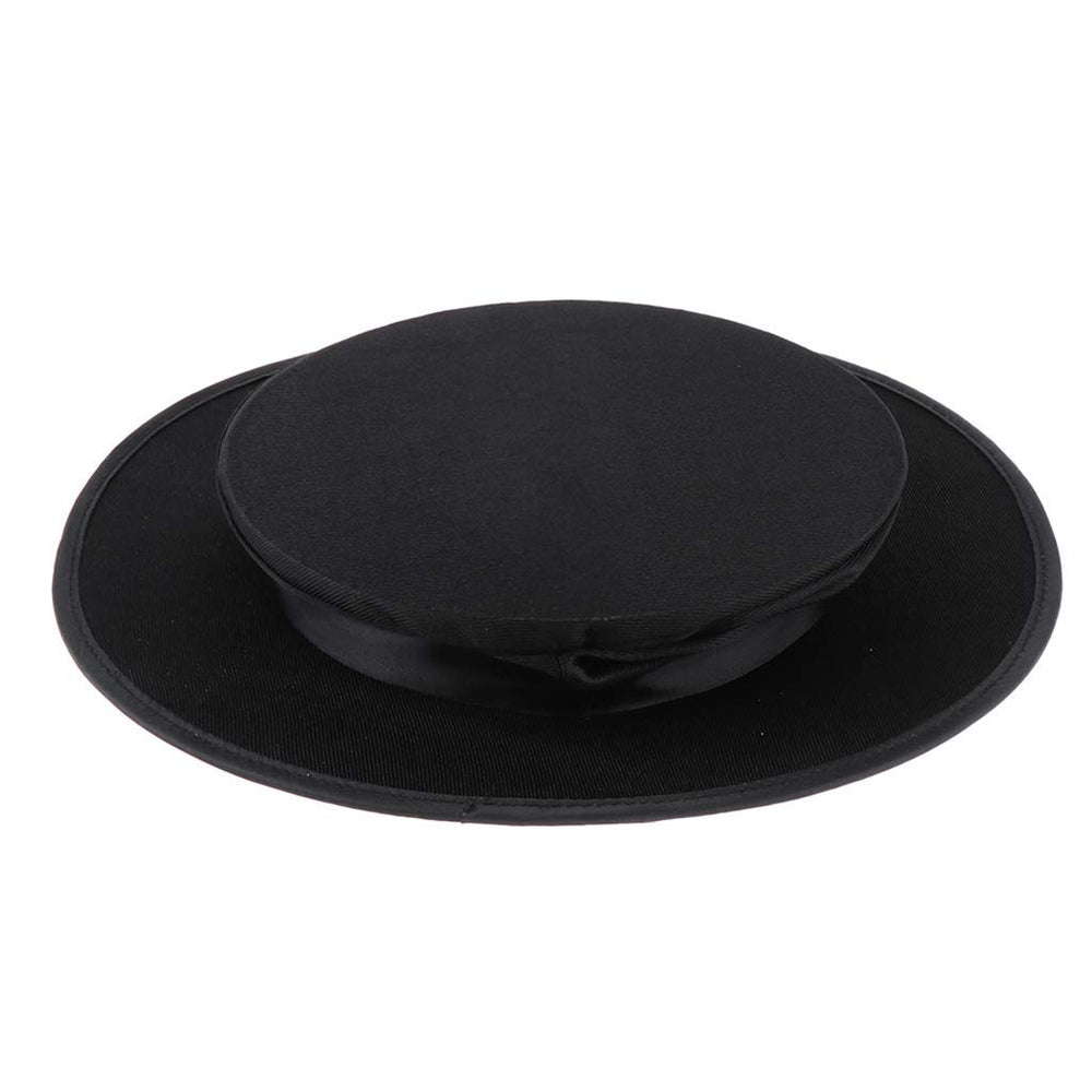 Taotenish child wearing top hat demonstrates portable party accessory for celebrations.