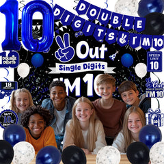 TAOTOSUNE blue 10 foil balloons 32 inch for a striking centerpiece.