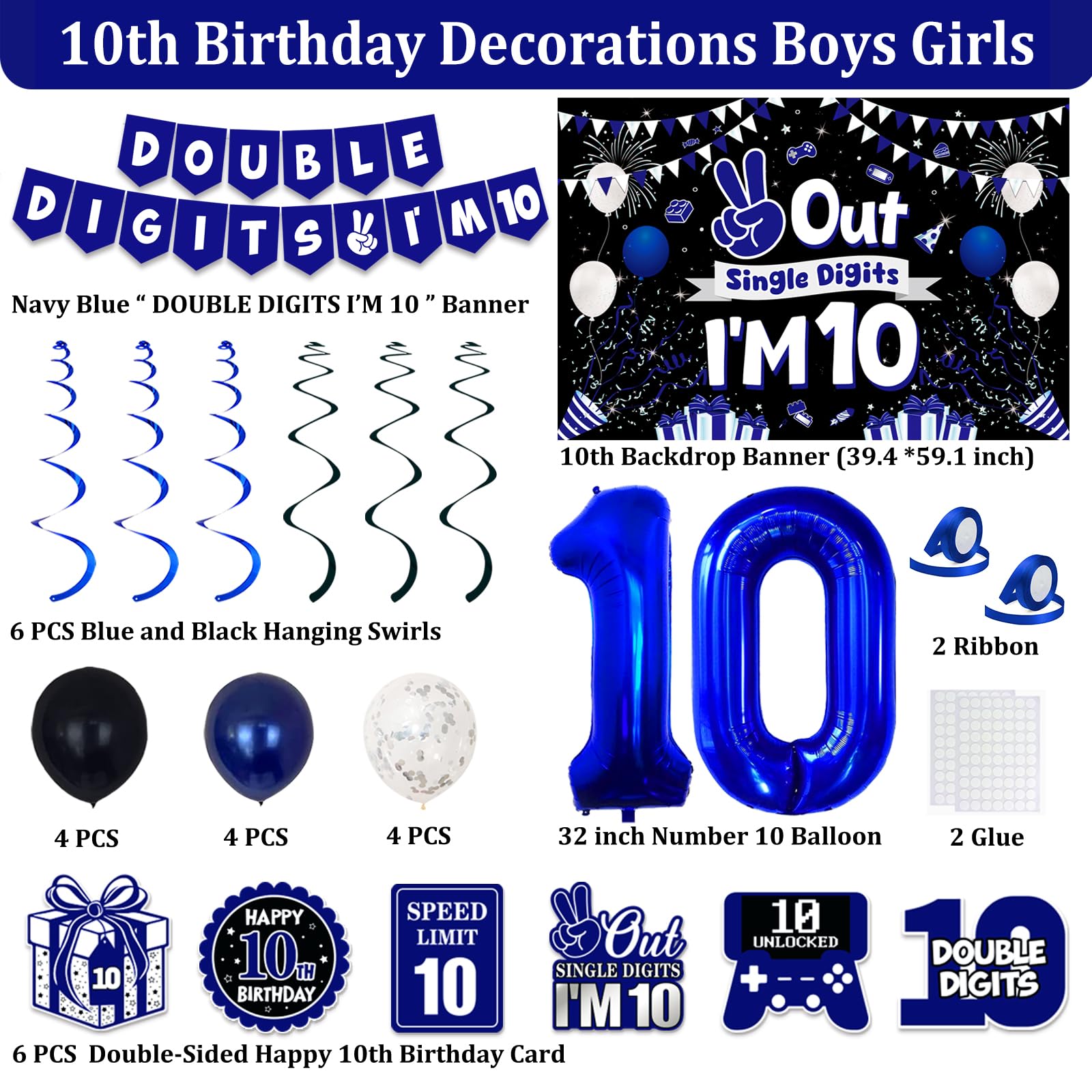 TAOTOSUNE double-sided 10th birthday cards for keepsake messages.