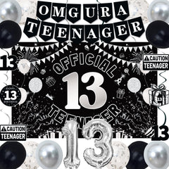 TAOTOSUNE OMG UR A TEENAGER banner for stylish 13th birthday celebrations