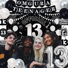 TAOTOSUNE silver 13 foil balloons add a shimmering focal point