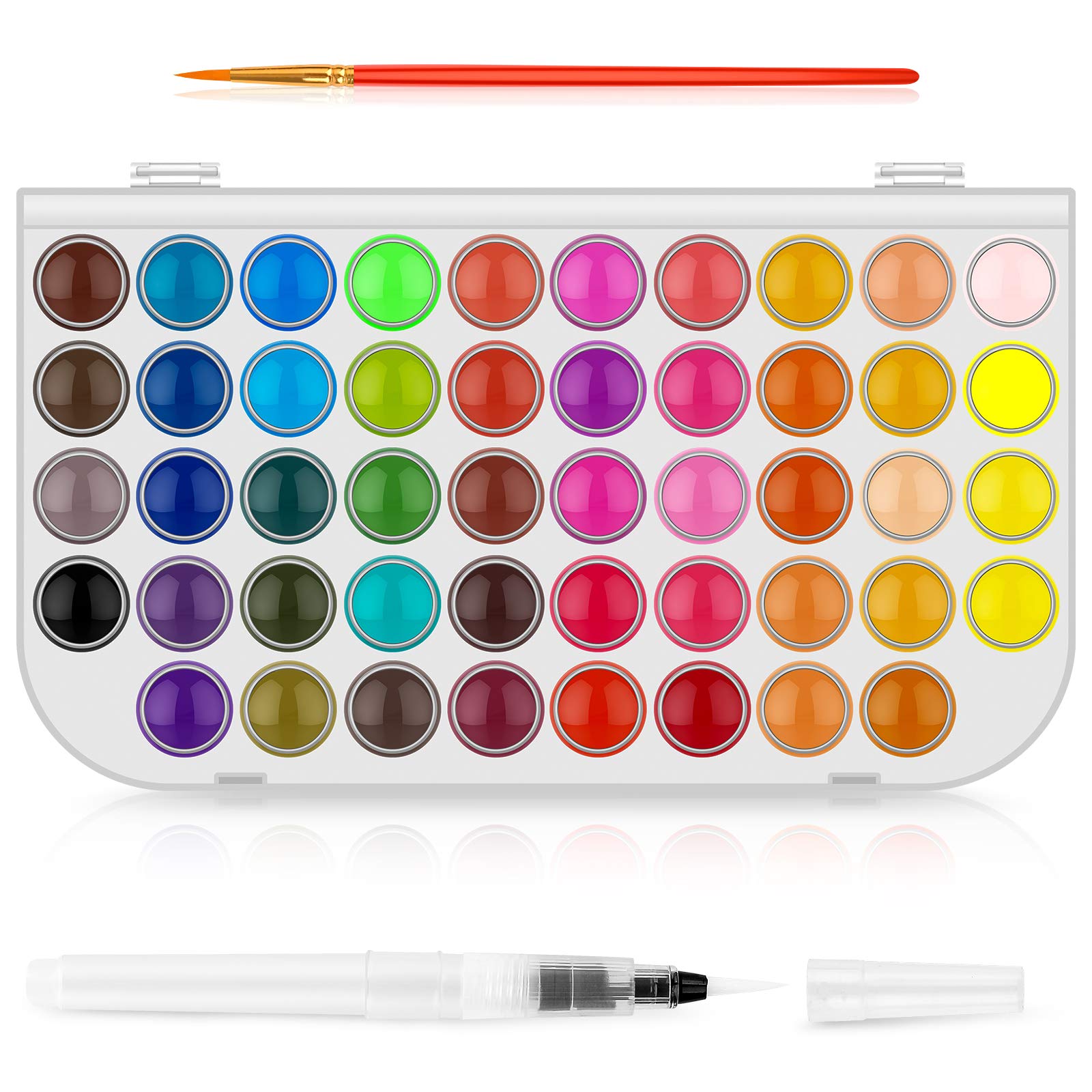 Taotree 48-color watercolor palette with vibrant pigments for bold landscapes and skies.