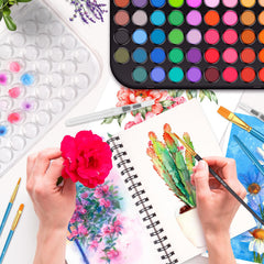 Taotree lid doubles as a mixing palette for easy blending