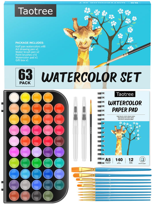 Taotree watercolor palette with 48 colors for vibrant cityscapes