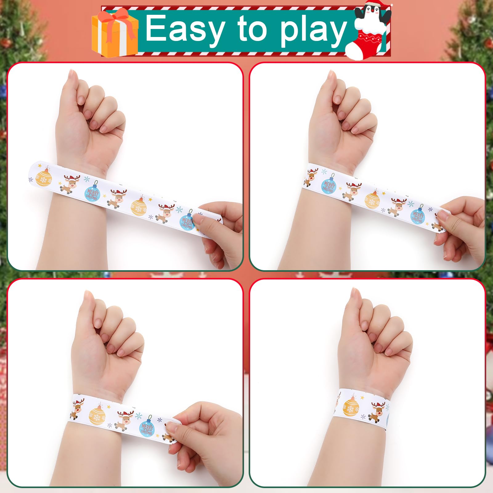TAOVEN snowflake slap bracelet brings wintry sparkle to celebrations.