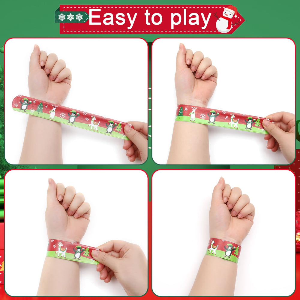 TAOVEN Christmas Slap Bracelet with snowflake motif for festive outfits.