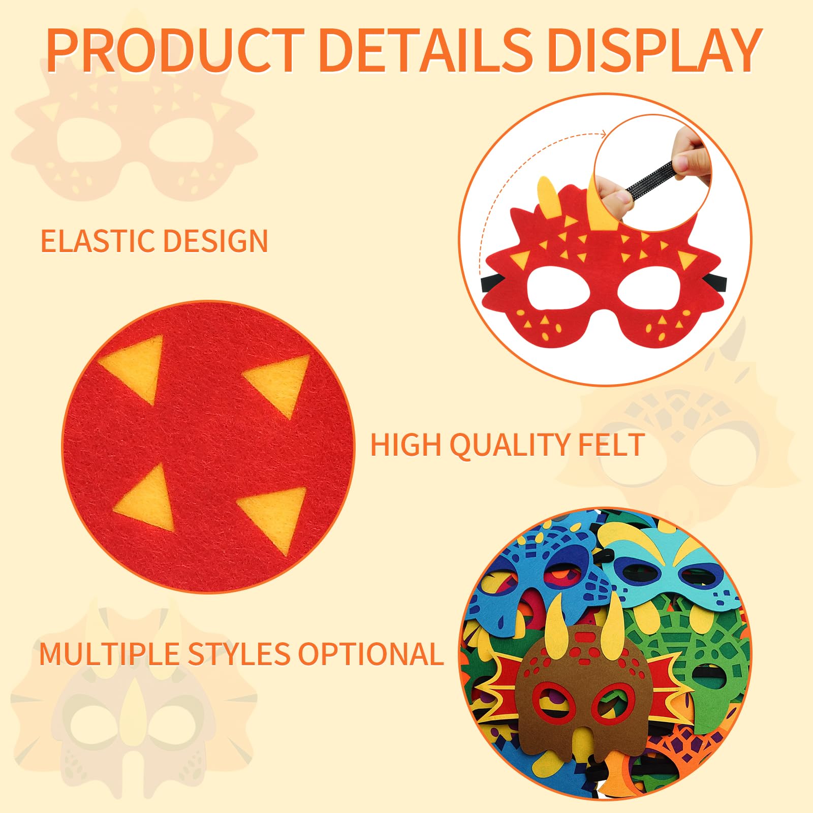 TAOVEN dinosaur mask stegosaurus — colorful design for imaginative play.