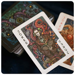 TAOYATAO Cthulhu poker cards major arcana close-up, foil accents visible.