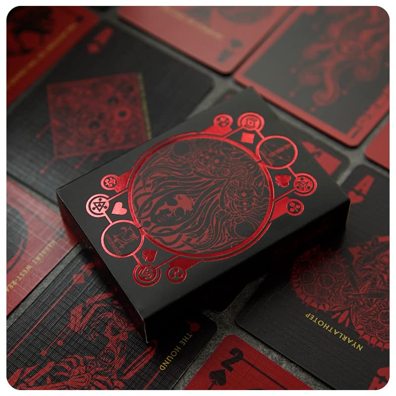 TAOYATAO Necronomicon playing card back emphasizes durable black-core layers for long-lasting use.