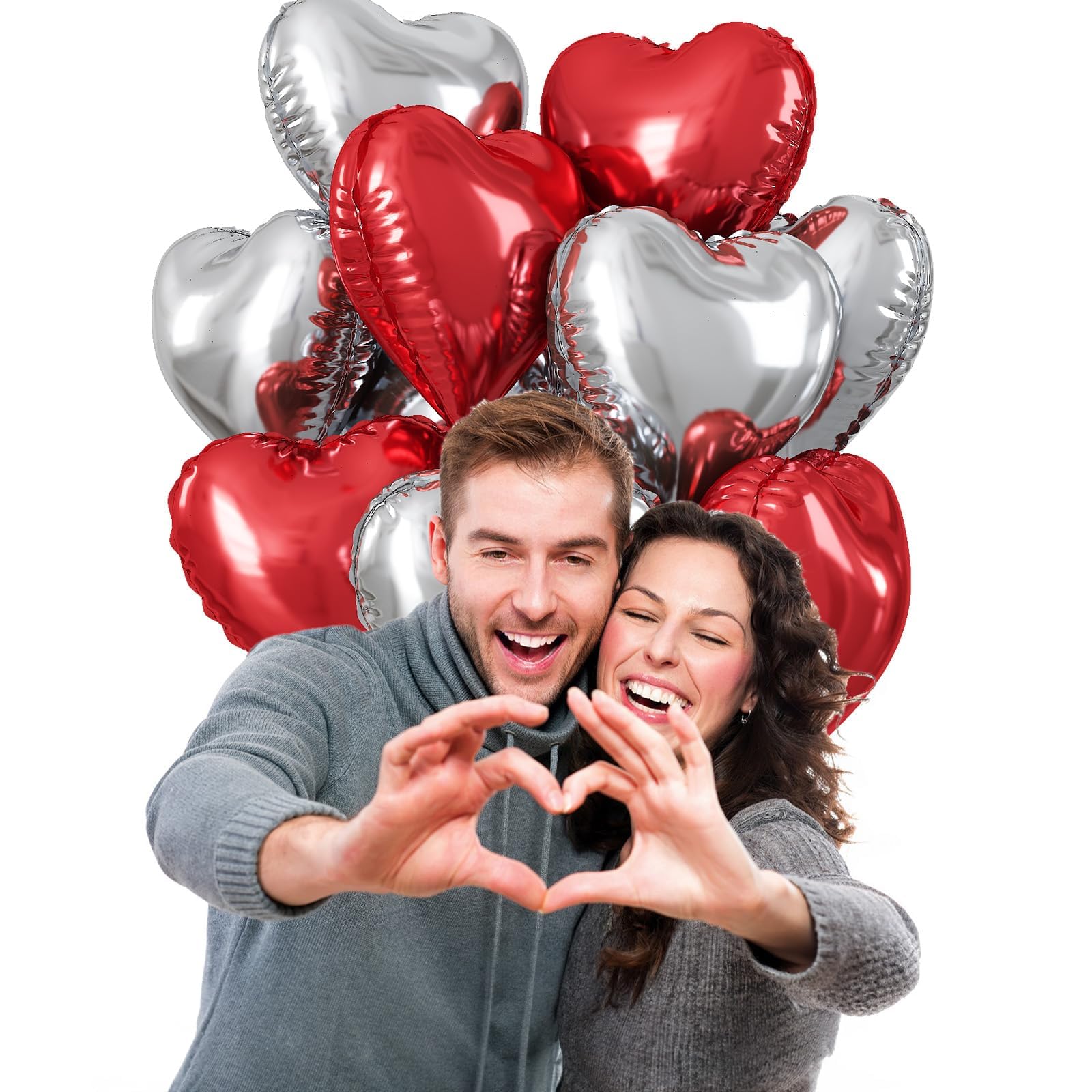 TAOYE 18 inch heart foil balloon with self-sealing design for quick setup