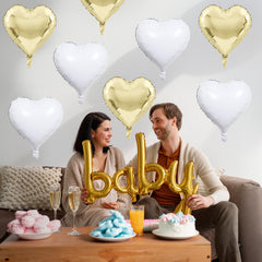 TAOYE heart-shaped foil balloons with ribbons, ready to decorate celebrations.