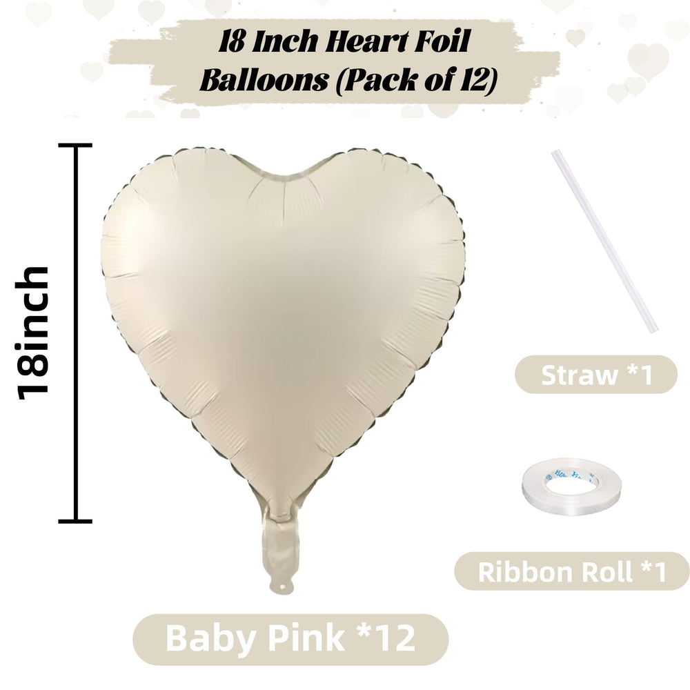 TAOYE beige cream heart balloon close-up showing soft shimmer