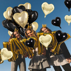 TAOYE black heart foil balloon 18 inch dramatic contrast