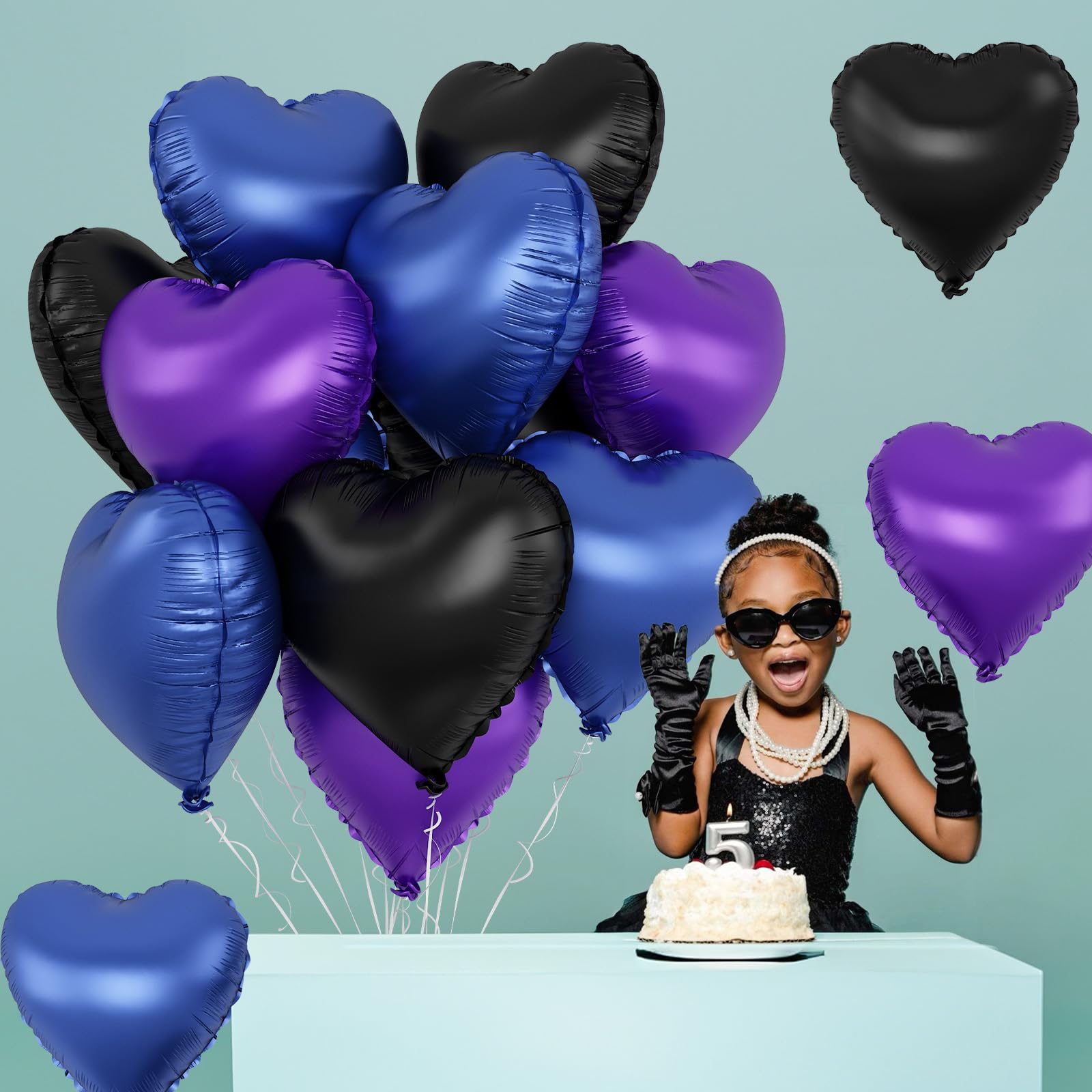 TAOYE black heart foil balloon, dramatic accent for bold event atmospheres.