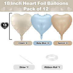 TAOYE cream foil heart balloon 18in creates soft neutral tones for elegant events