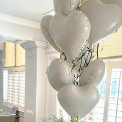 TAOYE cream heart foil balloon wedding decor idea for photos