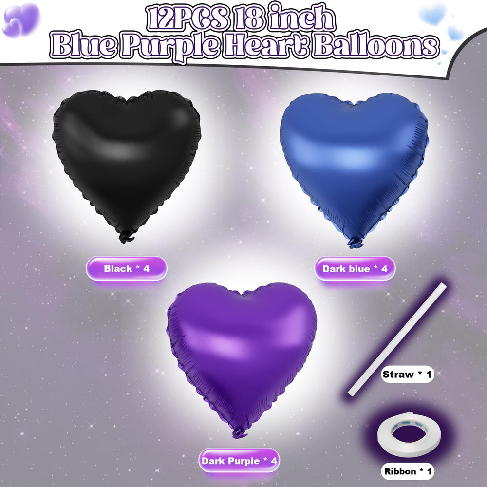 TAOYE deep purple heart balloon, bold accent for party themes and photo moments.