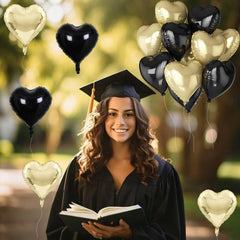 TAOYE foil heart balloons set with ribbon 18 inch