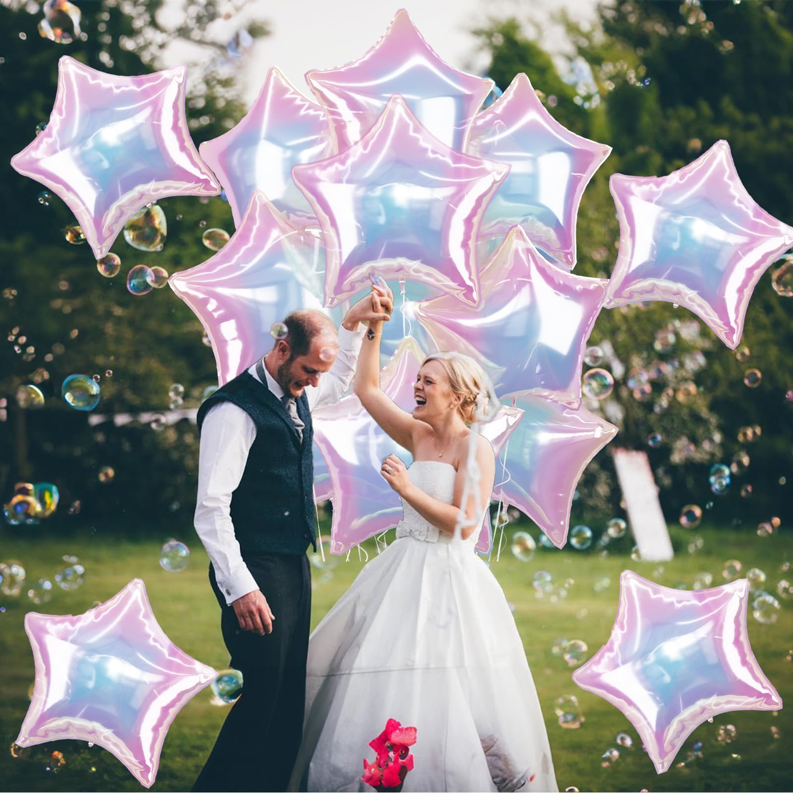 TAOYE foil star balloon for wedding decor with subtle sparkle