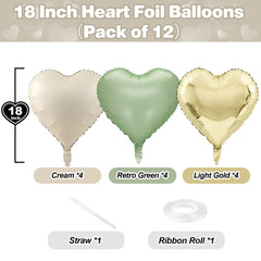 TAOYE gold beige heart balloons add classy shimmer to weddings.