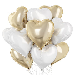 TAOYE gold heart foil balloon, 18 inch, ideal for elegant wedding decor.