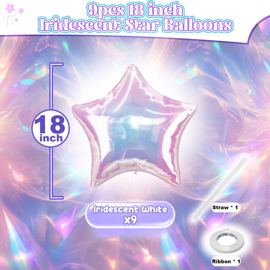 TAOYE gradient crystal star balloon with shimmering colors for photos