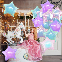 TAOYE gradient green star balloons brighten baby showers and celebrations.