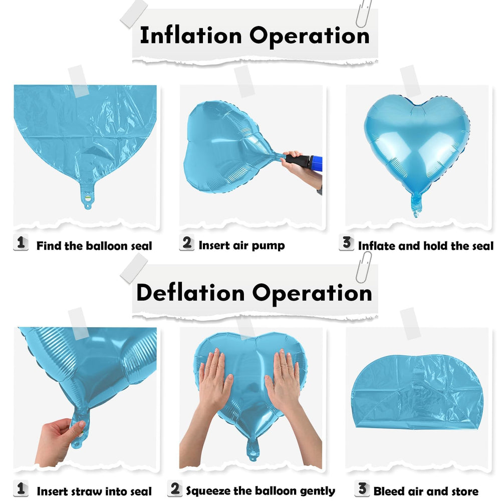 TAOYE heart foil balloon closeup shine highlights reflective finish for photos.
