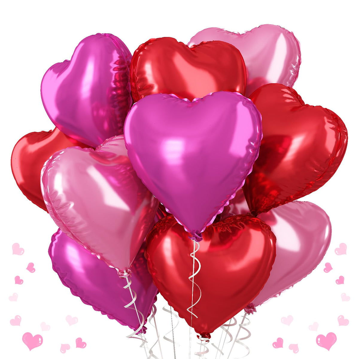 TAOYE hot pink foil heart balloon 18 inch for Valentine’s party decor