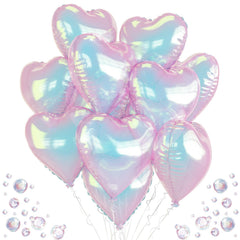 TAOYE Iridescent Heart Balloon 18in transparent shimmers with a rainbow glow for celebrations