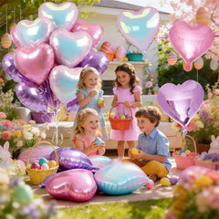 TAOYE iridescent heart balloon 18in catches light with sparkle