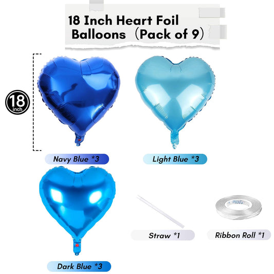 TAOYE light blue heart foil balloon 18 inch brings soft, festive mood to parties.