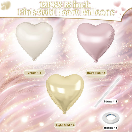 TAOYE light pink heart foil balloon close-up for elegant celebrations.