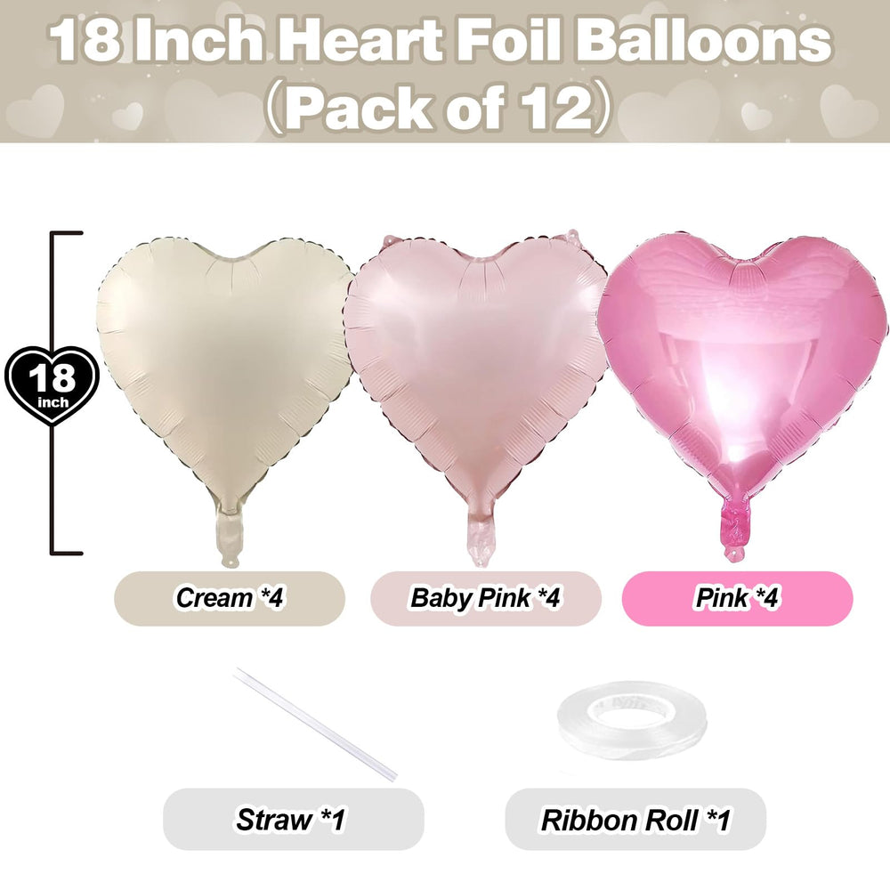 TAOYE light pink heart foil balloons add soft atmosphere to celebrations