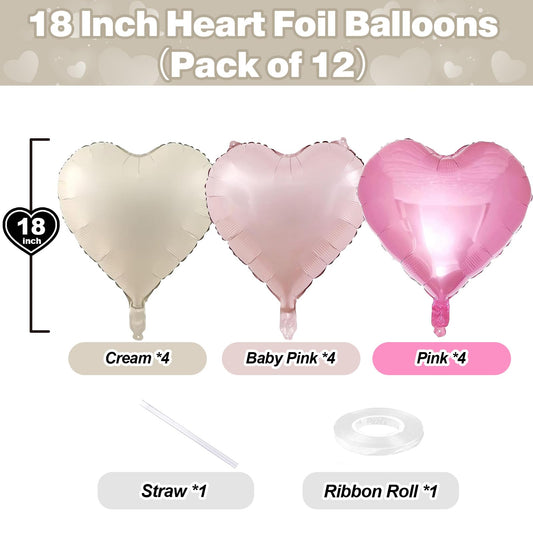 TAOYE light pink heart foil balloons add soft atmosphere to celebrations