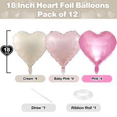TAOYE light pink heart foil balloons add soft atmosphere to celebrations