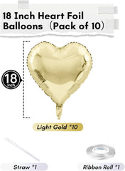 TAOYE light-yellow foil heart balloon brightens festive décor.