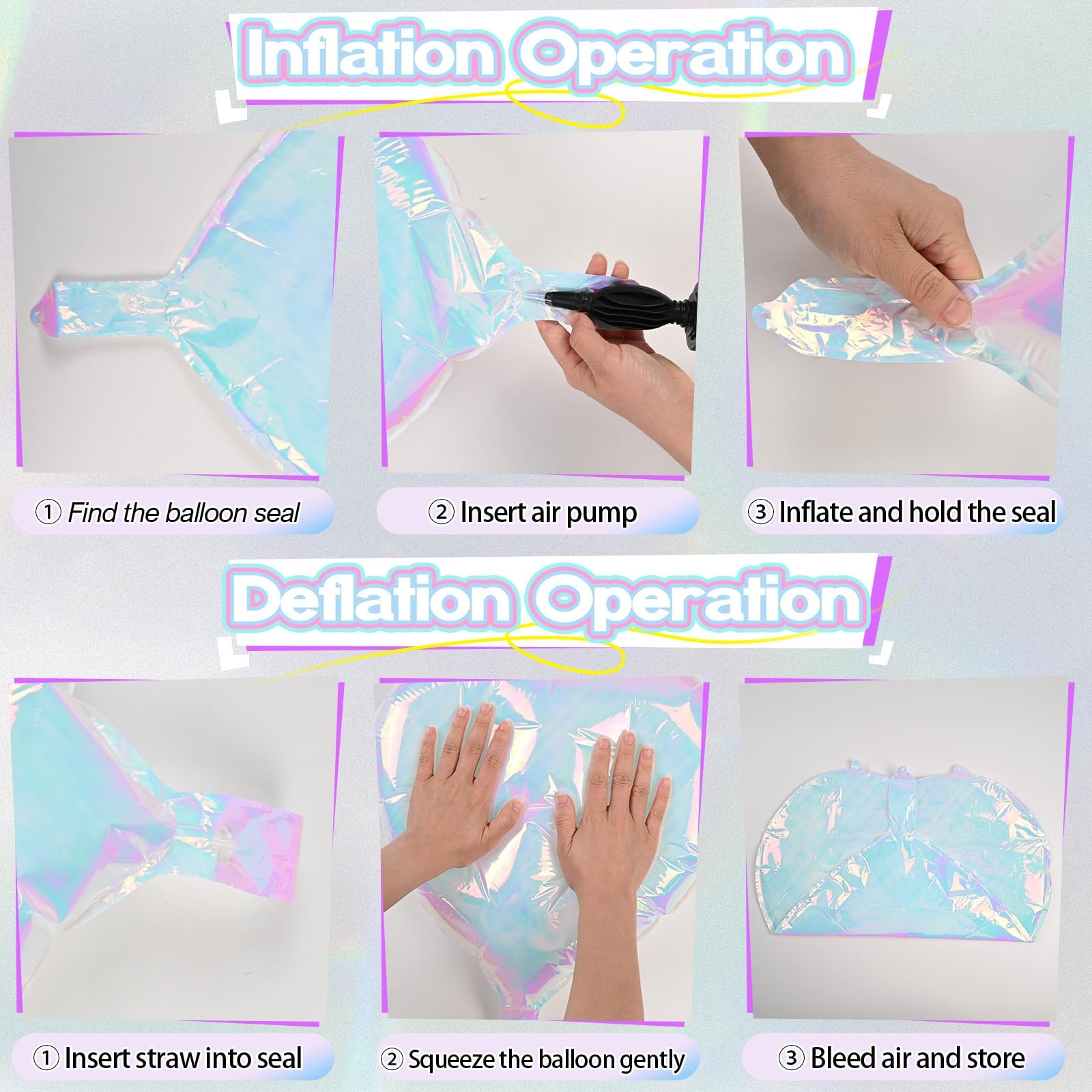 TAOYE iridescent heart balloons decorate a stylish party setup