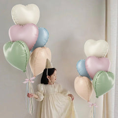 TAOYE pastel heart foil balloon in cream perfect for weddings and elegant table decor