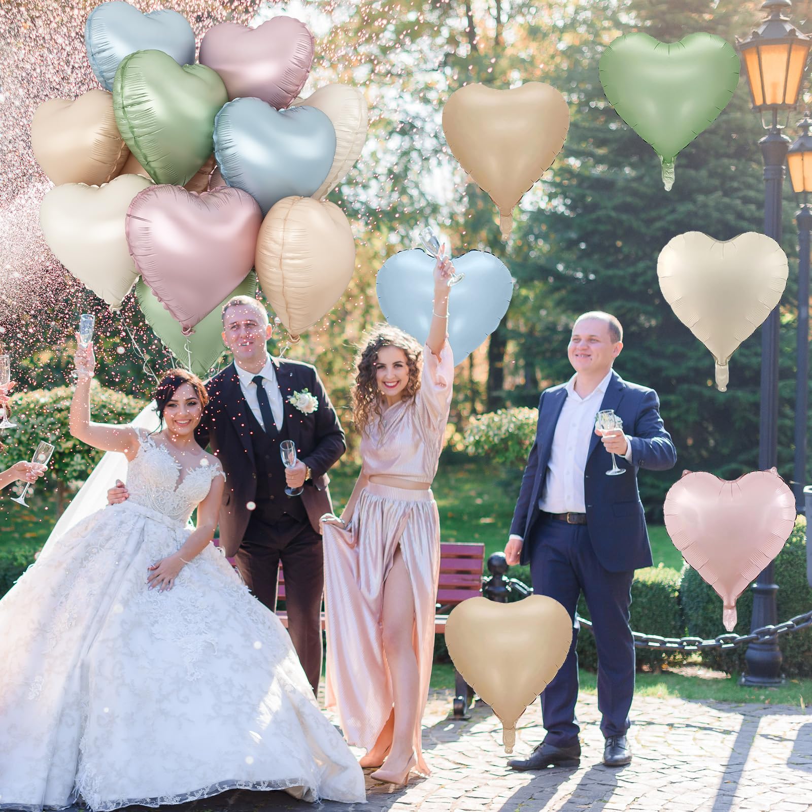 TAOYE rainbow-colored heart balloons for versatile party styling