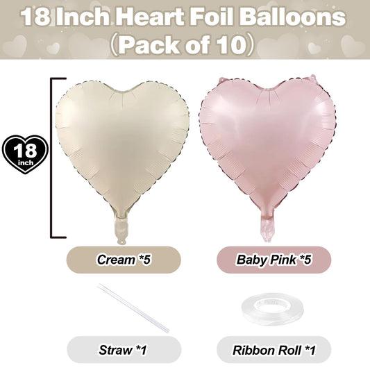 TAOYE pastel pink-cream heart foils add festive ambience.