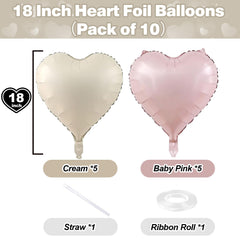 TAOYE pastel pink-cream heart foils add festive ambience.