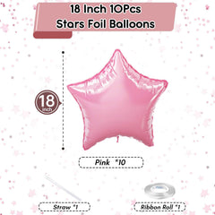 TAOYE pastel pink pentagram balloons set adds chic wedding flair.
