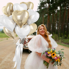 TAOYE pastel yellow heart balloons, 18 inch, brighten birthdays and baby showers.