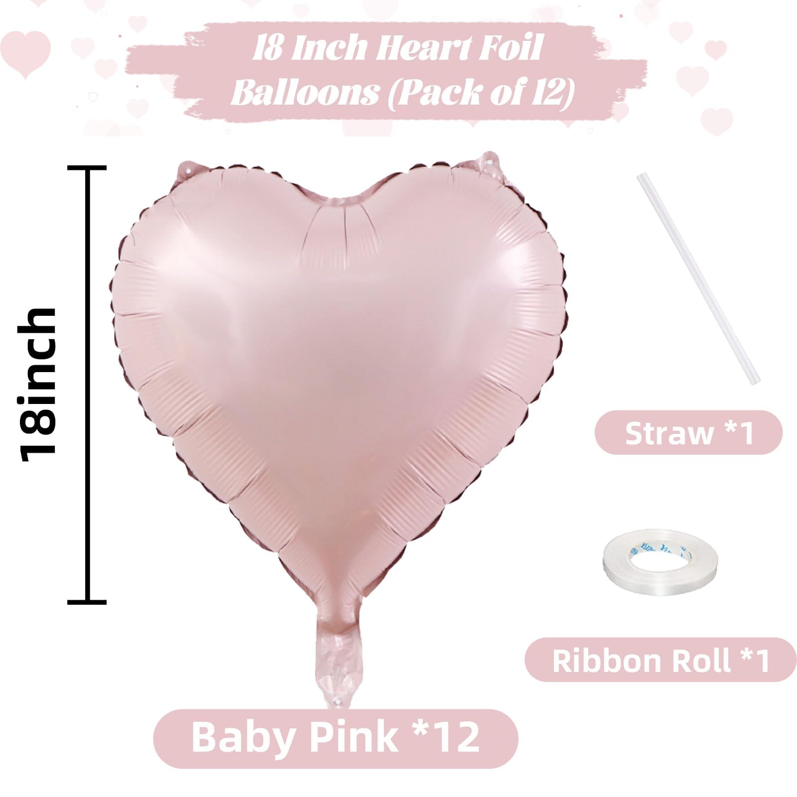TAOYE pearl Mylar heart balloon closeup with pearlescent sheen