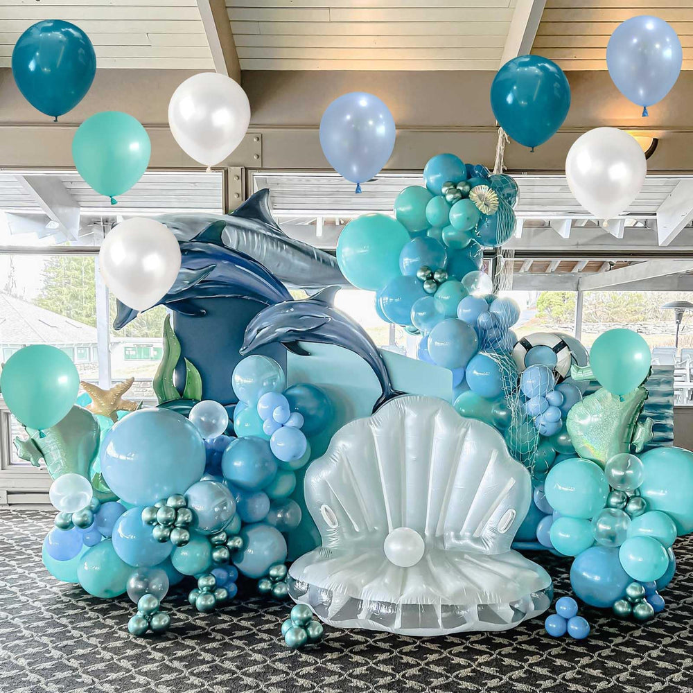 TAOYE pearl white 12in balloons bring subtle elegance.