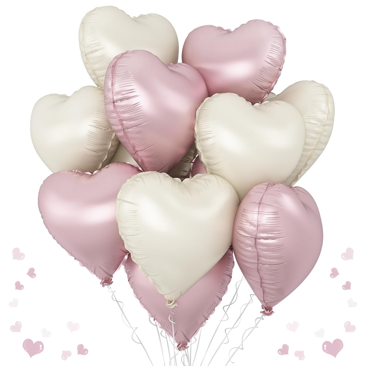 TAOYE pink-cream heart balloons for chic party decor.