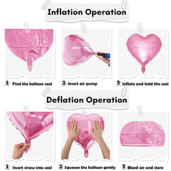 TAOYE pink heart balloons deflate for reuse after celebration