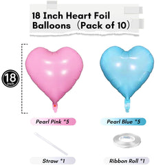 TAOYE pink heart foil balloon 18 inch ideal for baby showers and birthdays