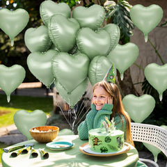 TAOYE sage green foil balloons for walls, doors, and windows accents.